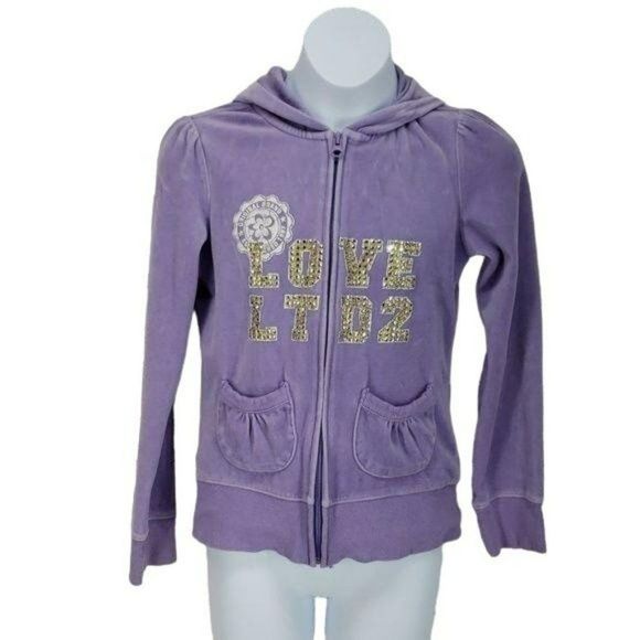 Limited Too Purple Zip Up‎ Hoodie size 12 soft - Picture 1 of 6